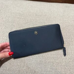 Victorinox Dark Blue Women's Wallet with Gold Accents